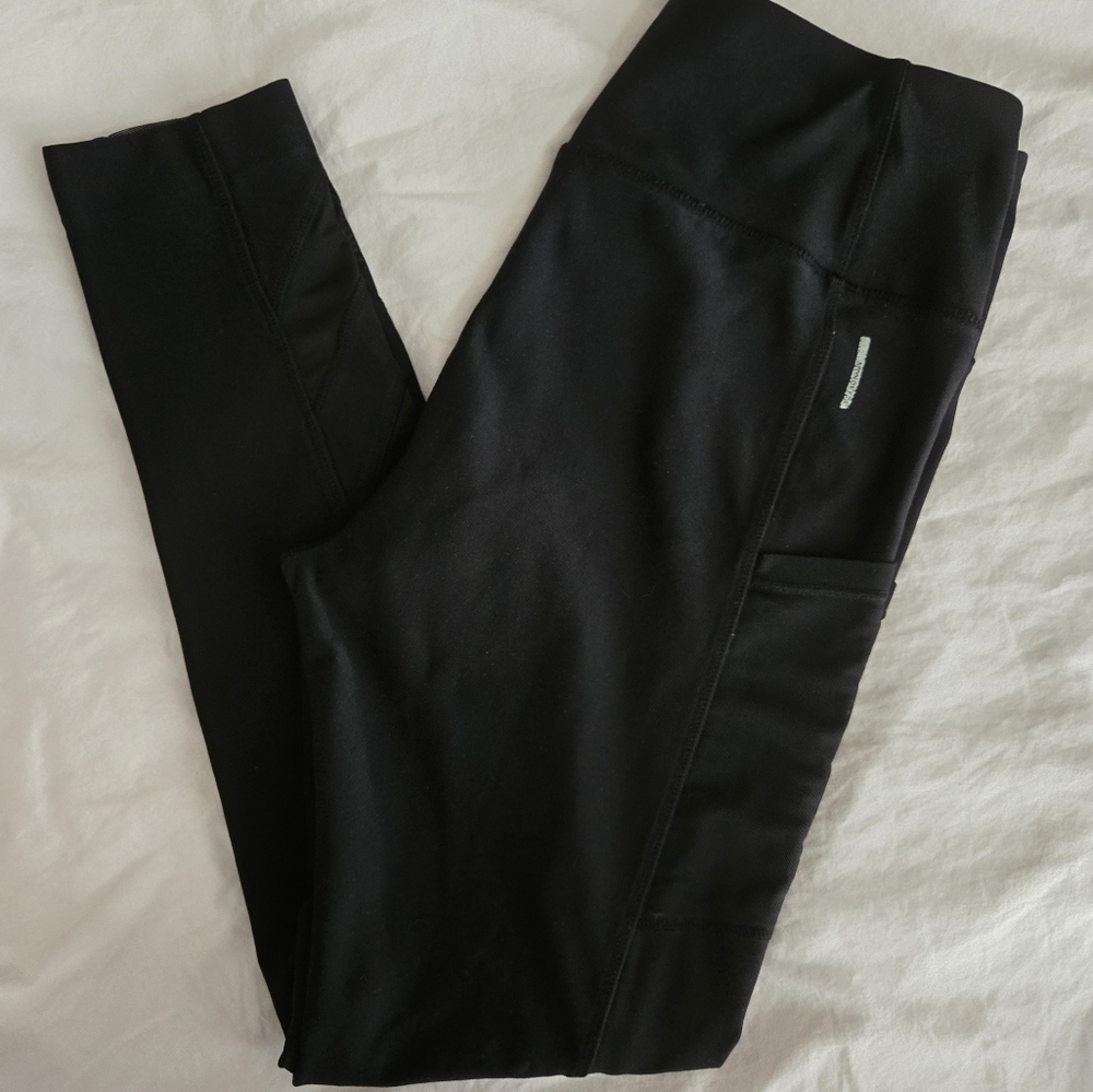 Mondetta Women's Active Legging Ankle Mesh Detail Black Size M - Picture 3 of 8